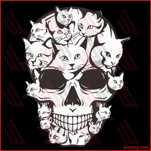 Cat Skull Svg, Funny CatSvg, Skull Shirt Svg, Silhouette Cameo,