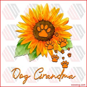 Dog Grandma Dog Paw Sunflower PNG CF130422004