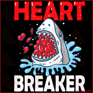 Valentines Day Shark Heart Breaker Svg SVG180122012