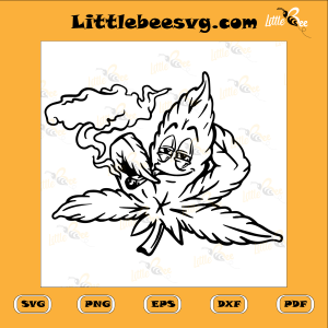 Weed Leaf Smoking Joint Cutting File, Cannabis Svg