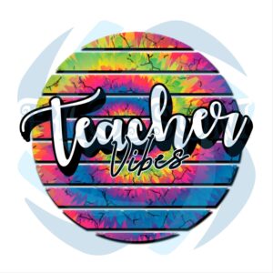 Retro Tie Dye Teacher Vibes PNG CF140422014