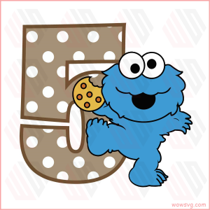 5th Birthday Baby Cookie Monster SVG WB090522035