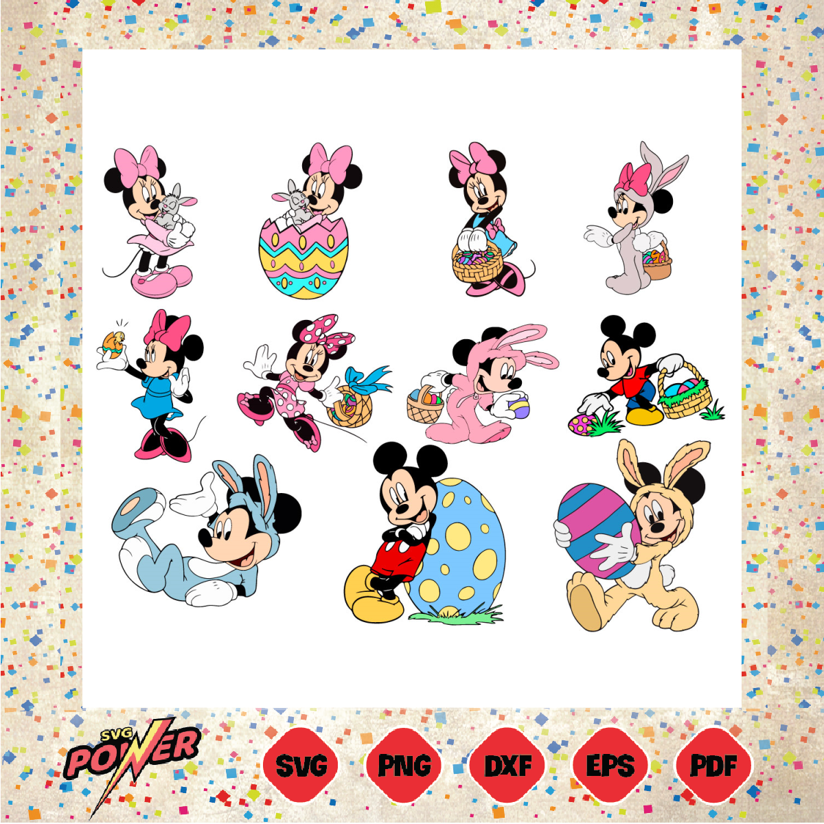 Easter Bunny Disney Mouse Bundle Svg Instant Download