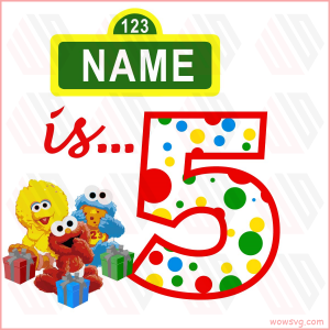 Sesame Street 5th Birthday Kid Name SVG WB050522004