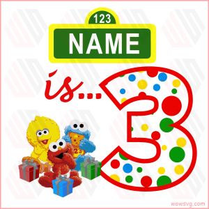 Sesame Street 3rd Birthday Kid Name SVG WB090522031