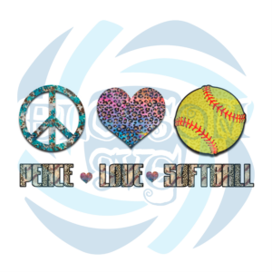 Peace Love Softball Cheetah PNG CF050422001