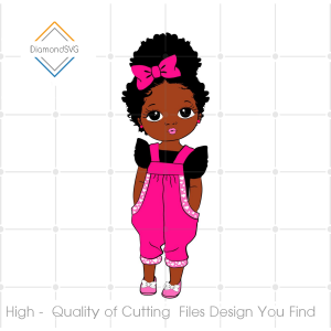 Peekaboo Black Girl with Puff Afro Ponytails SVG Cutting Files
