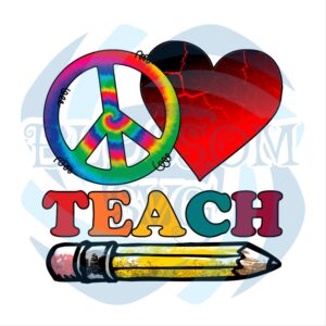 Peace Love Teach Pencil PNG CF140422013