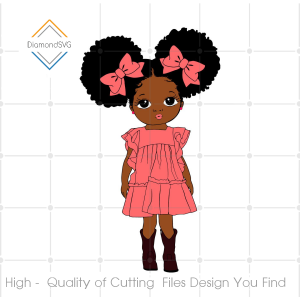 Peekaboo Cute Afro American Girl Art SVG File for Cricut