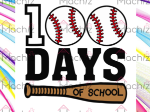 Baseball 100 Days Of School Svg Files, Back To School Svg