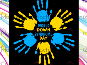 Blue and Yellow Hand Print Svg Files, World Down Svg