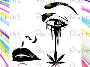 Cannabis Girl Face Svg Files, Weed Leaf Svg, Girl Face Svg