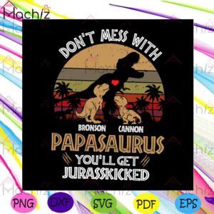 Don't Mess With Papasaurus You'll Get Jurasskicked Svg Design