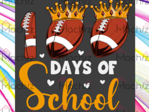 Football 100 Days Of School Svg Files, Back To School Svg