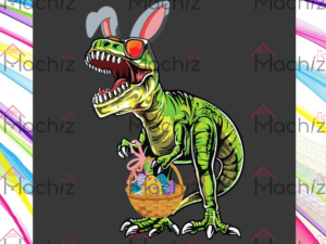 Happy Easter Day Dinosaur Svg Files, Green Shamrock Svg