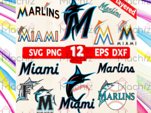 Miami Marlins Bundle Svg Files, Marlins Logo Svg