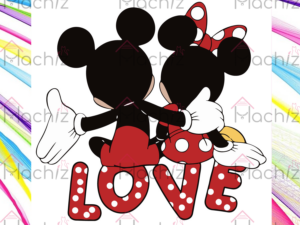 Mickey Minnie Love Svg Files, Valentine Svg, Mickey Mouse Svg