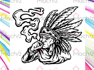 Native American Smoking Weed Svg Files, Cannabis Svg
