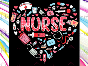 Nurse Heart Svg Files, Valentine Svg, Nursing Svg, RN Life Svg