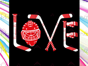 Player Goalie Ice Hockey Heart Svg Files, Valentine Svg, Cat Valentine Svg
