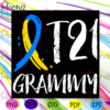 Proud Down Syndrome Grammy Svg Files, Blue Ribbon Svg