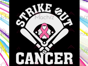 Strike Out Cancer Svg Files, Breast Cancer Svg
