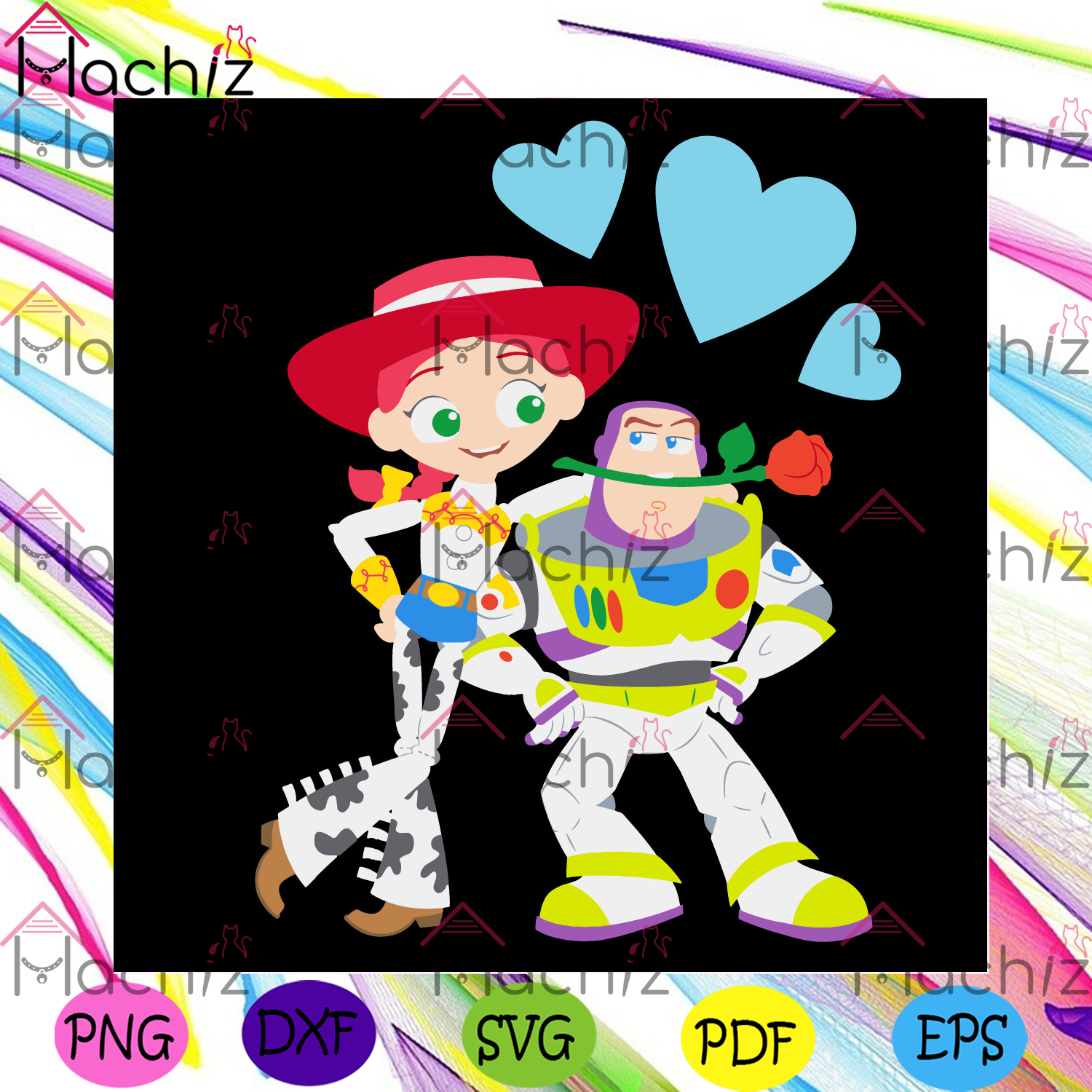 Toy Story Buzz and Jessie Svg Files, Valentines Day Svg