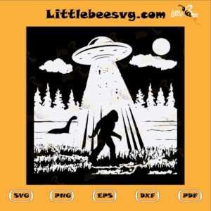 Bigfoot UFO Sasquatch Funny Bigfoot SVG PNG DXF EPS