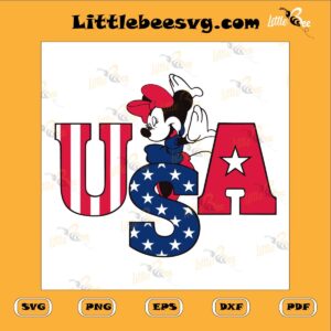 Minnie USA 4th Of July SVG PNG DXF EPS, Minnie Mouse America