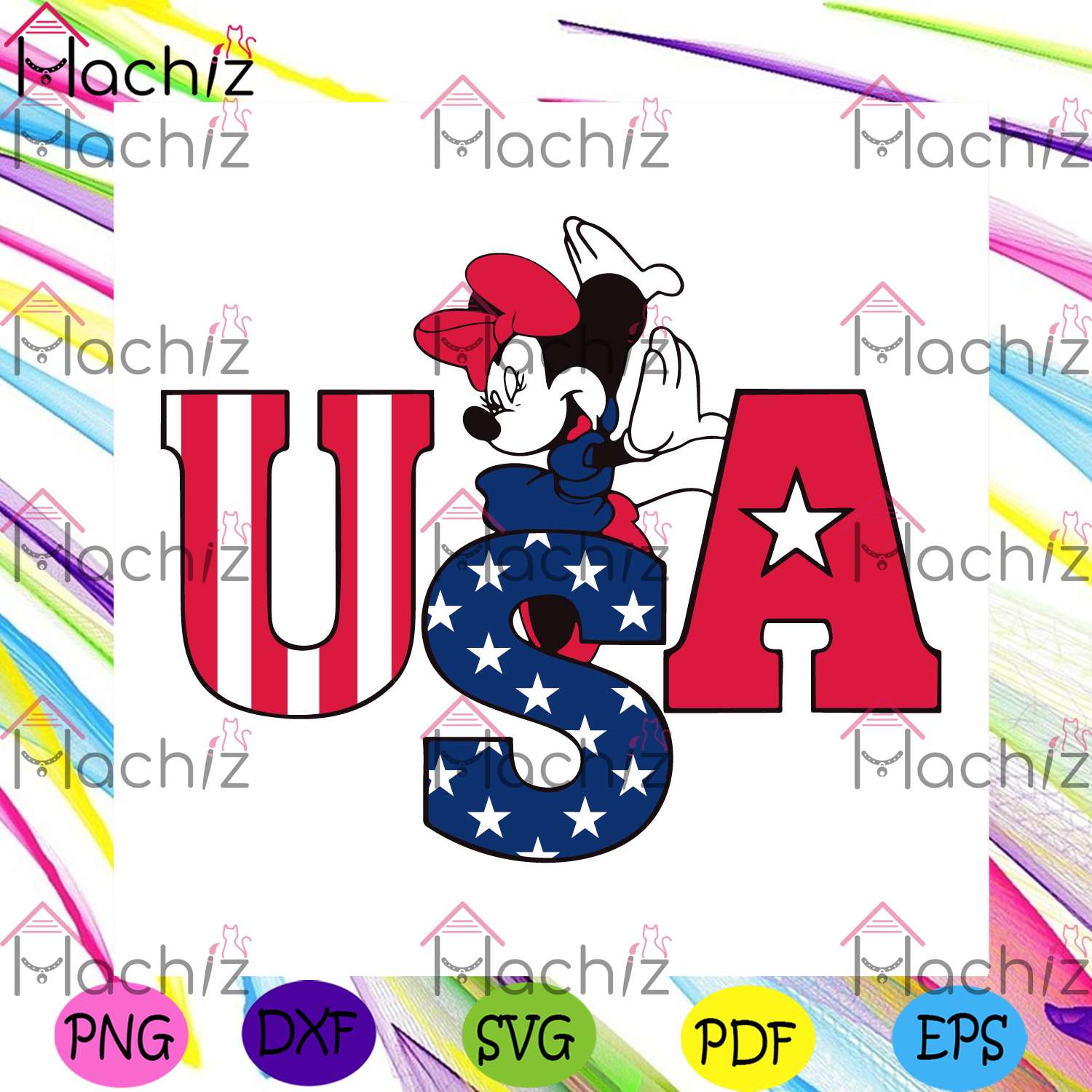 Minnie USA 4th Of July SVG Cutting Printing File, Minnie Mouse America Flag SVG, 4th Of July 2022 SVG, Independence Gift SVG, America SVG