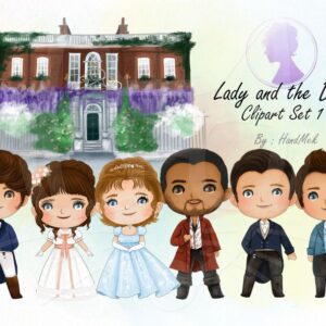 lady-and-the-duke-inspired-clipart-set1-png-files-instant-image-1