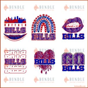 6 Files Of Buffalo Bills Team Logo PNG Sublimation Design