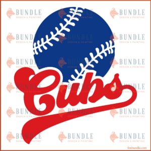 Chicago Cubs MLB Baseball Team Players SVG Design
