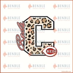 Cincinnati Reds MLB Logo Leopard Baseball Gift SVG Design