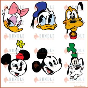 Disney Mickey Mouse and Friends Bundle SVG Cut Files, Donald Duck