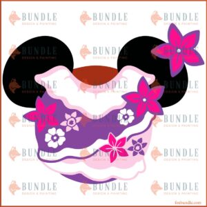 Encanto Disney Minnie Mouse Pink Flowers SVG Design