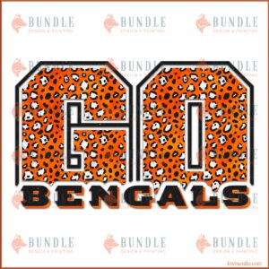 Leopard Pattern Go Cincinnati Bengals Team Logo PNG Sublimation