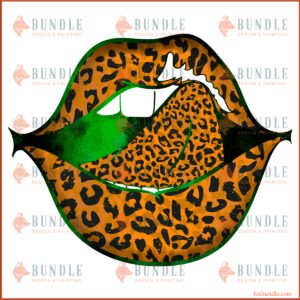 Leopard Sexy Lips On Patrick Day Logo PNG Sublimation