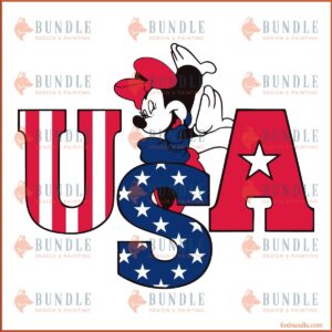 Minnie USA 4th Of July SVG Design, Minnie Mouse Disney Gift
