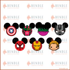 Marvel Supper Hero Bundle SVG Cut Files, Disney Svg