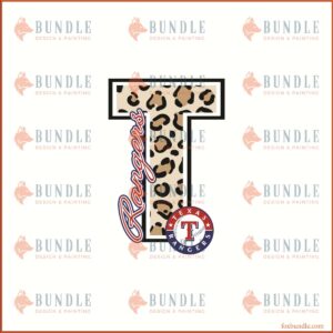 Texas Rangers Leopard Baseball Players Logo SVG Design