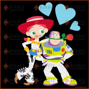 Toy Story Buzz and Jessie SVG Cut Files, Valentine's Day SVG