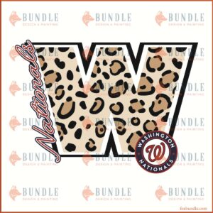 Washington Nationals Leopard Baseball Players Logo SVG Design