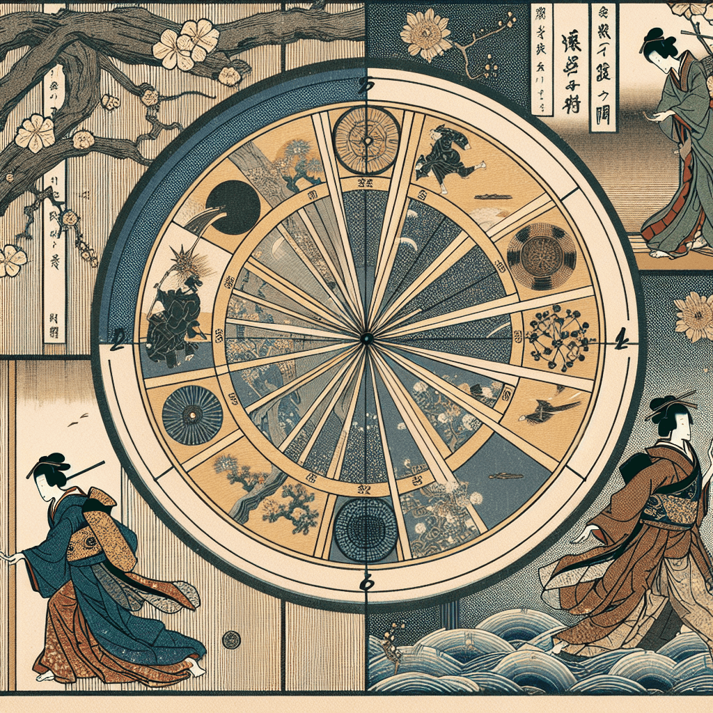 Design an image representing the concept of time as depicted in The Wheel of Time series.