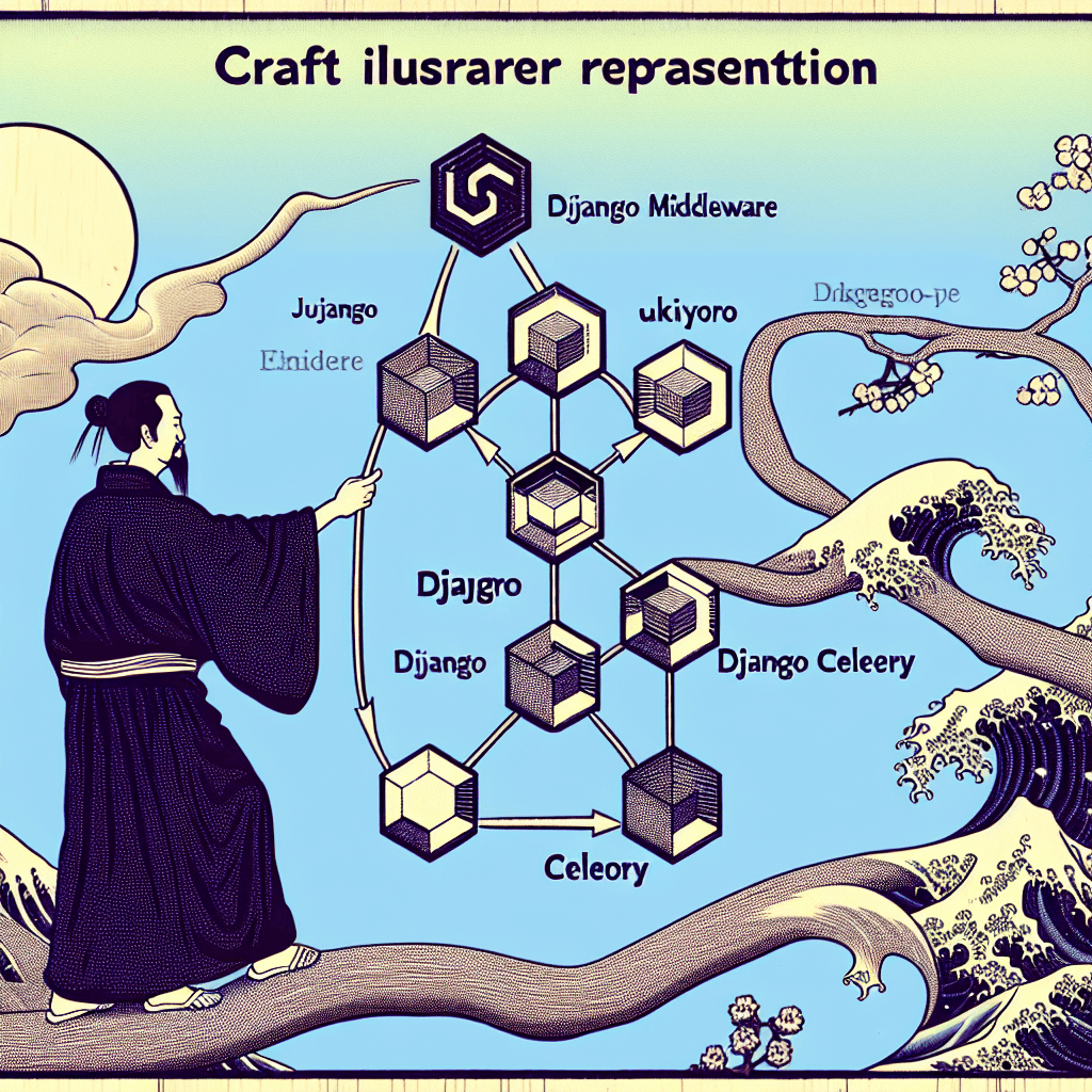 Create an image representing a detailed exploration of Django Middleware focusing on Django Celery.