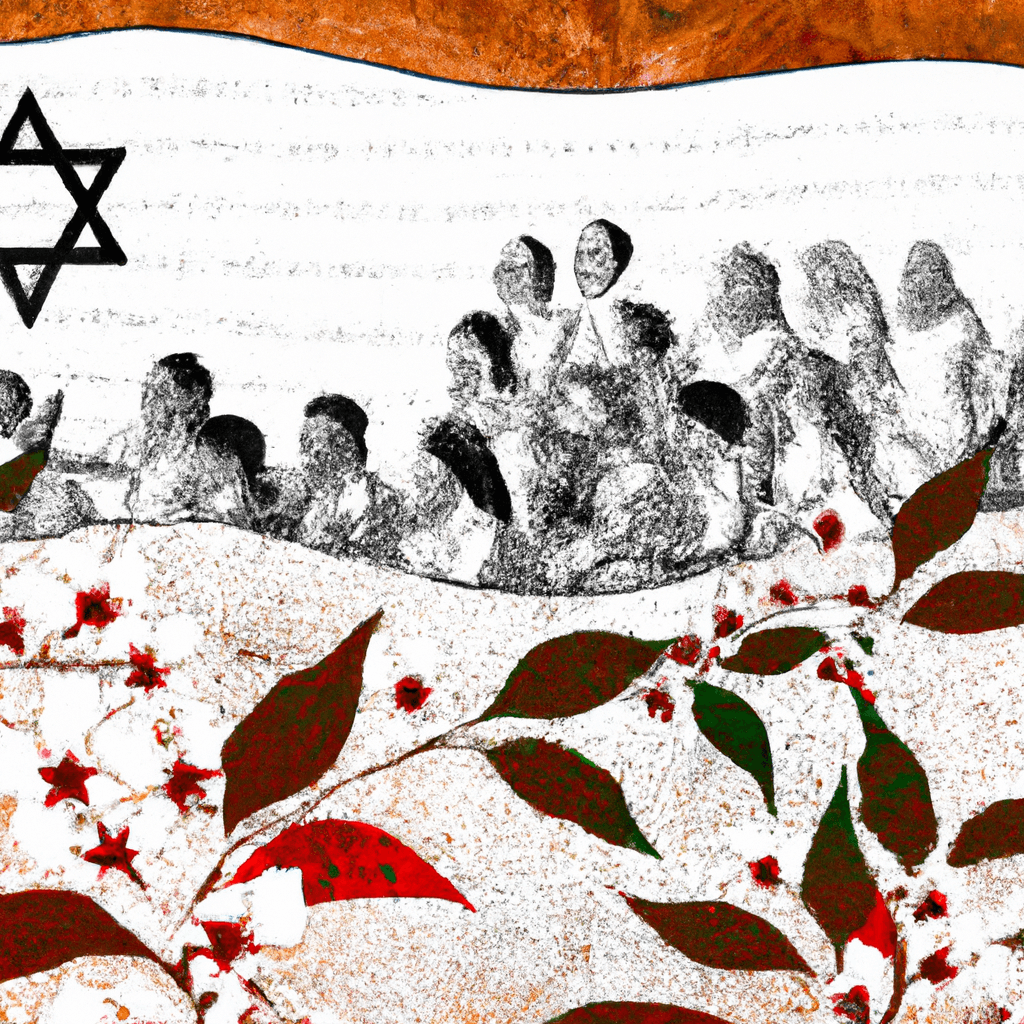 Create an image depicting unity among people amidst the political turmoil in Israel.