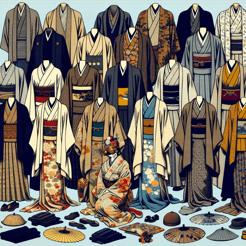 Create an image depicting clothing styles and fashion as a form of self-expression in Japan's Edo Period.