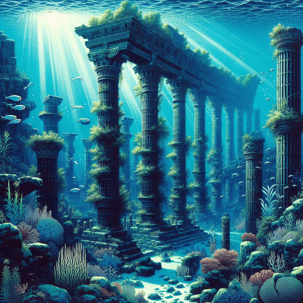 Create an image of the sunken city of Atlantis.