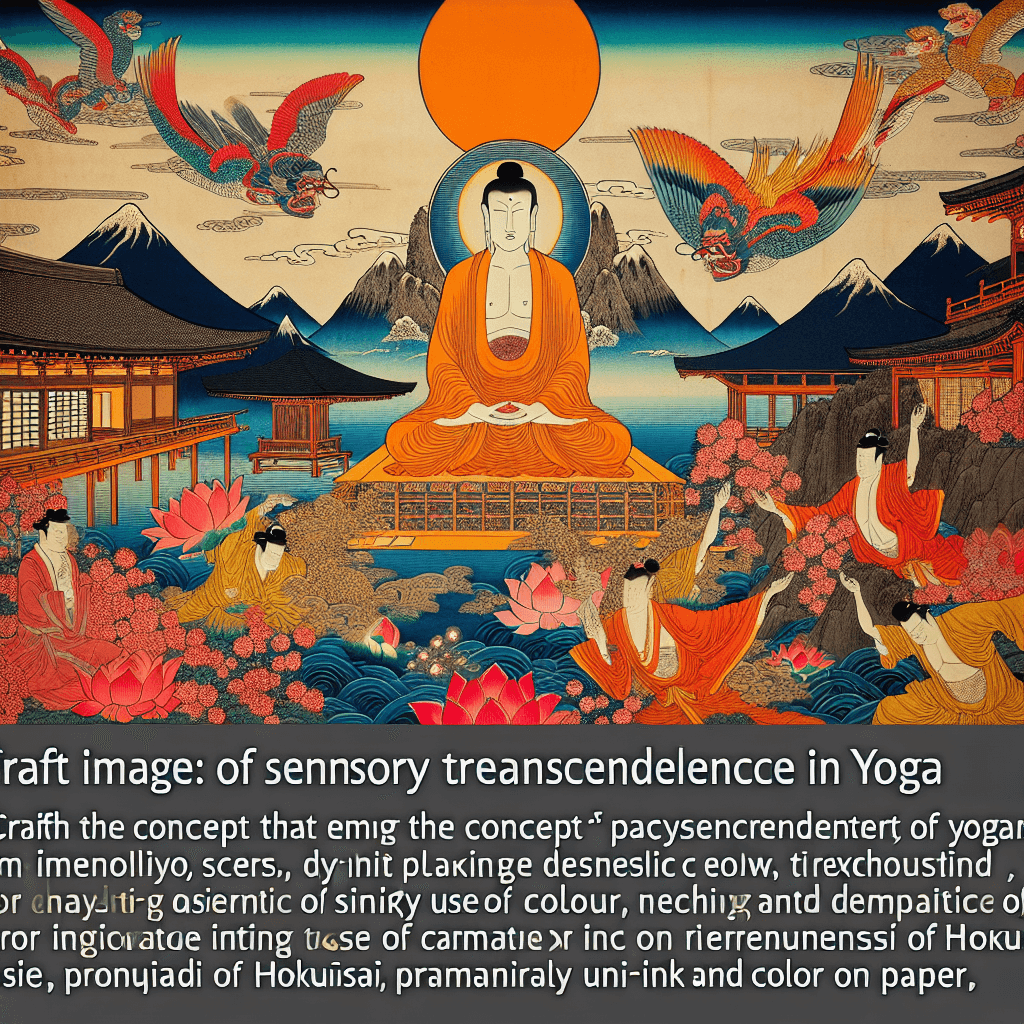 Design an image representing the concept of sensory transcendence in yoga, focusing on the power of Pratyahara.