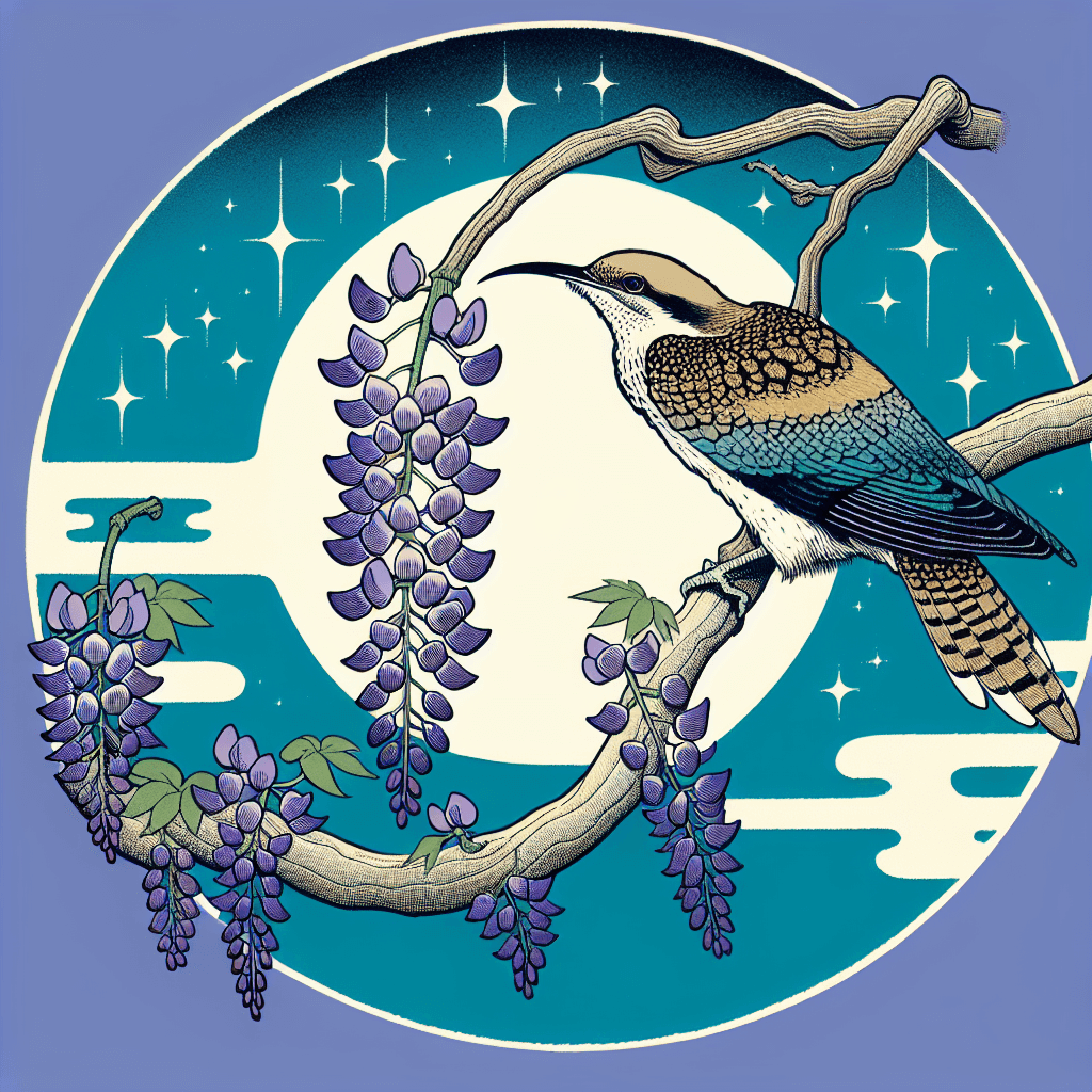 Design an image depicting the Wryneck bird as a symbol of prophecy and dreams.